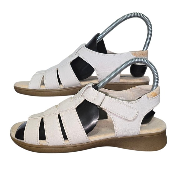 Dr. Scholls Womens Ladies Tan Leather Flats Strappy Sandals Shoes Size 6.5 Eu 37 - Picture 5 of 9